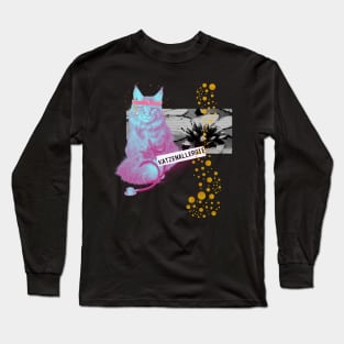 Katze Allergie Trip Vapor Techno Party Doktor Fun Long Sleeve T-Shirt